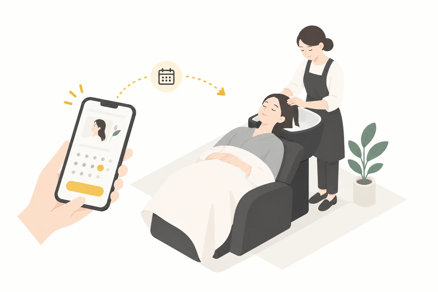 ヘッドスパ専門店様のWeb集客改善のイラスト